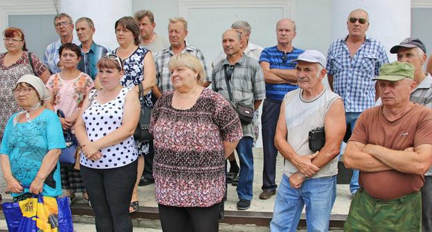 Пикет шахтеров Гукова. Июль 2018 г. Фото Вячеслава Прудникова для "Кавказского узла"