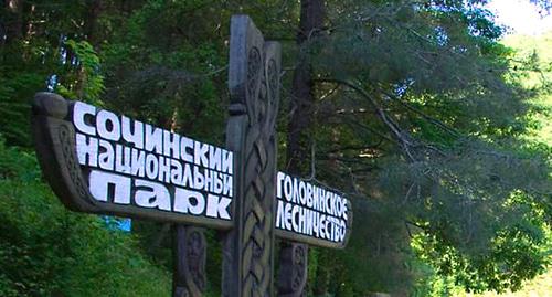 Вывеска на территории национального парка Сочи Фото: sochipoplanu.ru