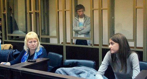 Павел Гриб и его адвокаты в зале суда. Фото Константина Волгина для "Кавказского узла"
