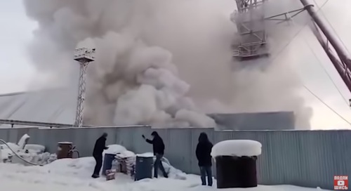 Пожар на шахте в Соликамске. Скриншот с видео https://www.youtube.com/watch?v=m_INq4WkuGg