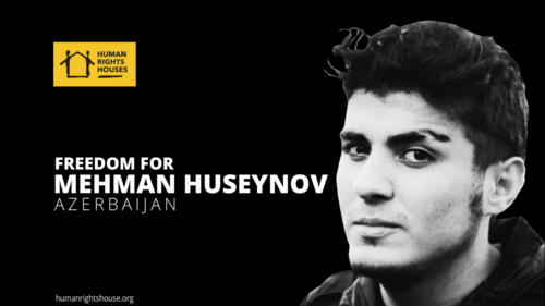 Плакат правозащитной организации Human Rights House в поддержку Мехмана Гусейнова https://humanrightshouse.org/letters-of-concern/mehman-huseynov-letter-to-president-of-azerbaijan/