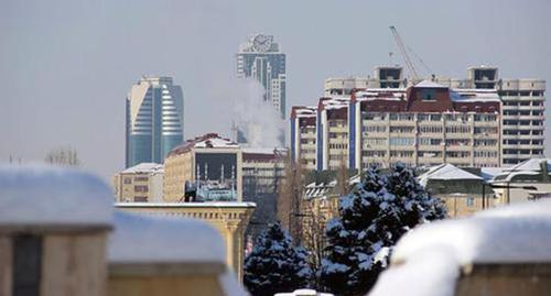 Жилые дома на проспекте Кадырова. Грозный. Фото Магомеда Магомедова для "Кавказского узла".