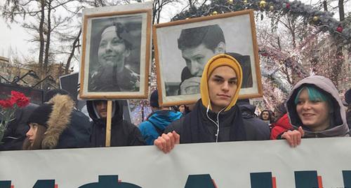 Акция памяти Маркелова и Бабуровой. Москва, 19 января 2019 года. Фото: Nikita Tatarsy (RFE/RL)