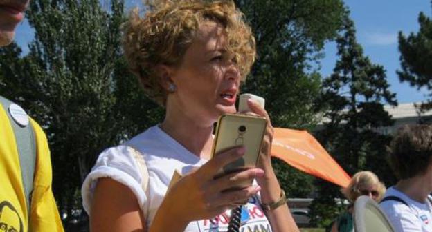 Анастасия Шевченко на митинге 12 июня. Фото Константина Волгина для "Кавказского узла"