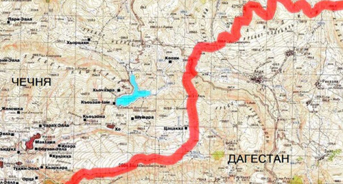 Карта границы между Чечней и Дагестаном. Фото: http://euro-ombudsman.org/wp-content/uploads/2013/05/AJfhzo6Dt3I.jpg