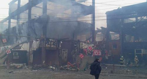 На месте пожара в Кизляре. 1 февраля 2019 года. Фото: пресс-служба мэрии Кизляра