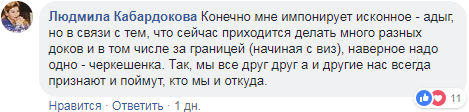 Скриншот записи пользователя Людмилы Кабардоковой в социальной сети Facebook