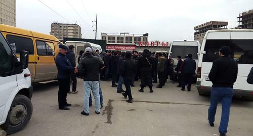 Протестующие водители в Махачкале. 11 февраля 2019 г. Фото Магомеда Ахмедова для "Кавказского узла"