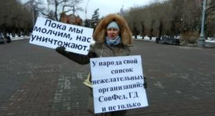 Волгоградская активистка провела пикет в поддержку Романа Зайцева