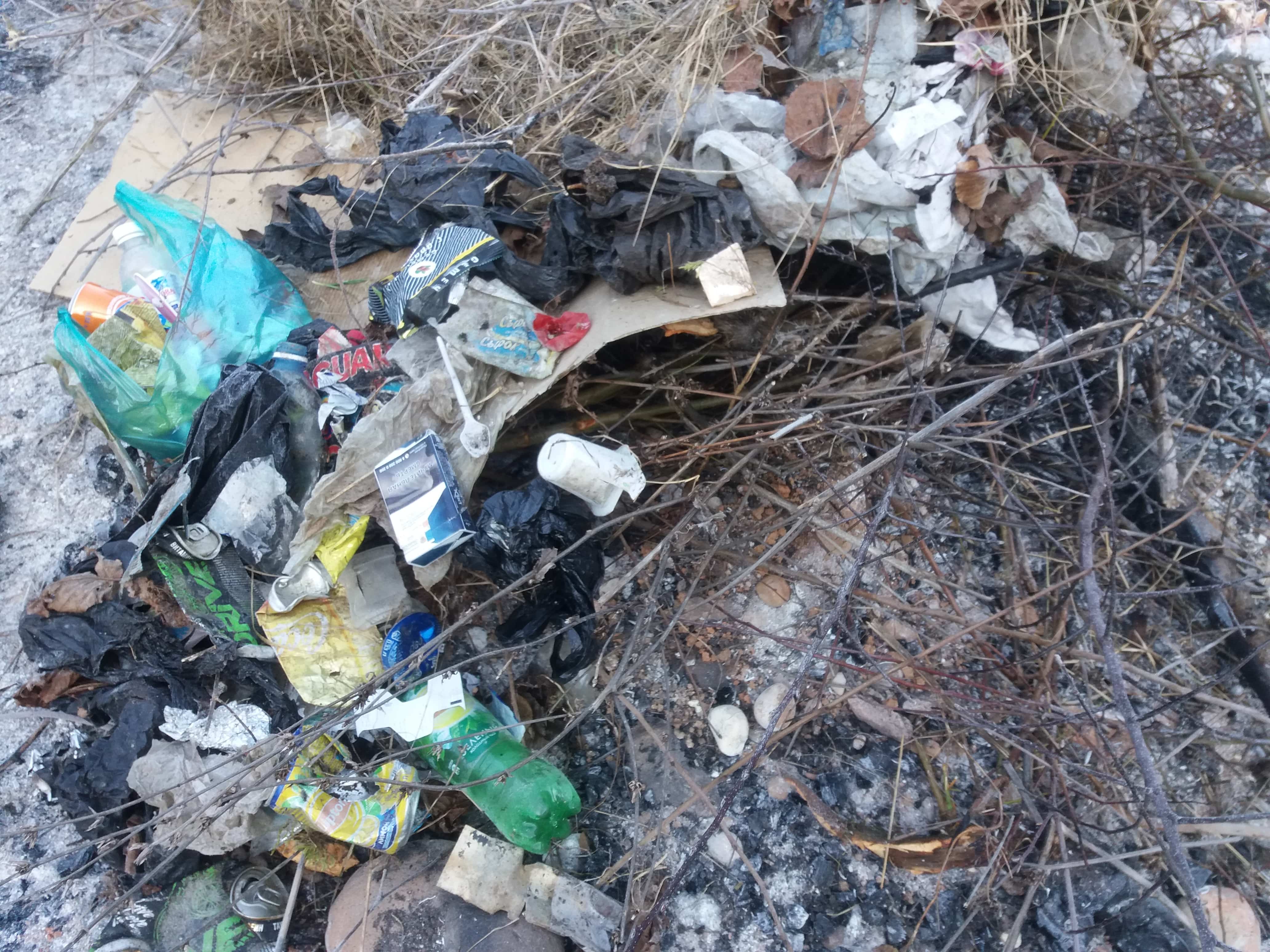 Собранный во время субботника в Нальчике 23 февраля 2019 года мусор. Фото Людмилы Маратовой для «Кавказского узла»