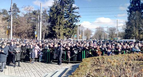 Участники акции памяти репрессированных балкарцев. Нальчик, 8 марта 2019 года. Фото Людмилы Маратовой для "Кавказского узла".