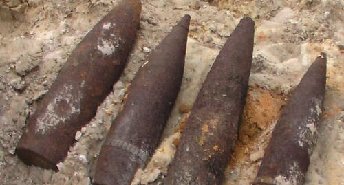 Снаряды времен Великой отечественной войны. Фото: пресс-служба МЧС, www.mchs.gov.ru