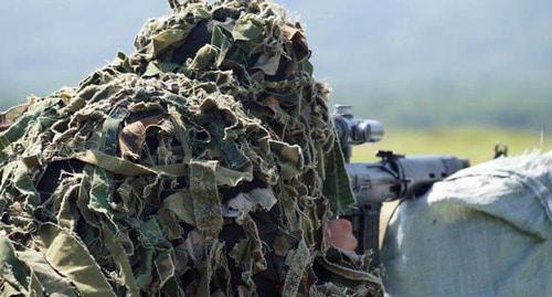 Учения снайперов мотострелкового соединения 58 армии, дислоцированного в Дагестане. Фото пресс-службы Южного военного округа