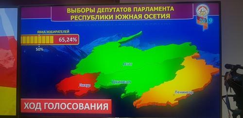 Данные о результатах голосования на парламентских выборах в Южной Осетии. 9 июня 2019 года. Фото Анны Джиоевой для "Кавказского узла"