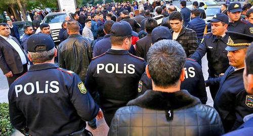 Сотрудники полиции на акции протеста в Азербайджане. Фото Азиза Каримова для "Кавказского узла"