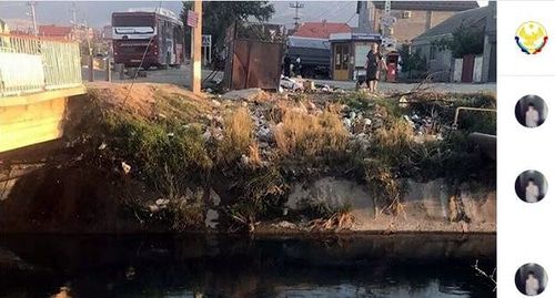 Скриншот фрагмента страницы в Instagram с сообщением о мусоре около водоема в Семендере. https://www.instagram.com/p/B0ITbLdnSV0/