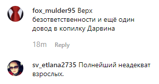 Скриншот комментариев к публикации прокуратуры Чечни о стрелявшем на свадьбе ребенке, https://www.instagram.com/p/B02uYfRgIgk/
