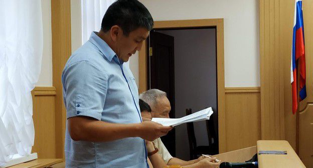 Представитель Манджиева Санал Убушаев на заседании Верховного суда Калмыкии 8 августа 2019 года. Фото Бадмы Бюрчиева для "Кавказского узла"