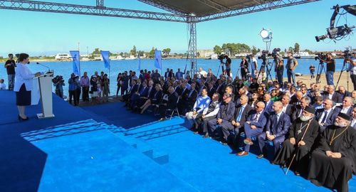 Церемония начала строительства нового терминала в порту Поти. Фото: Ministry of Regional Development and Infrastructure of Georgia / FB