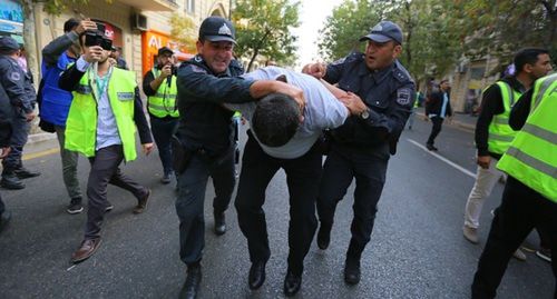 Задержания на митинге оппозиции в Баку 19 октября 2019 года. Фото Азиза Каримова для "Кавказского узла"