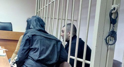 Беслан Шебзухов в зале суда со своей защитой. Фото Людмилы Маратовой для "Кавказского узла"