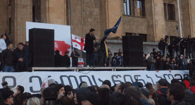 Акция протеста в Тбилиси 17 ноября 2019 года. Фото Беслана Кмузова для "Кавказского узла".