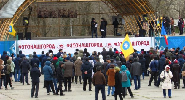 Митинг против назначения врио главы Элисты Дмитрия Трапезникова. Фото Вячеслава Ященко для "Кавказского узла"