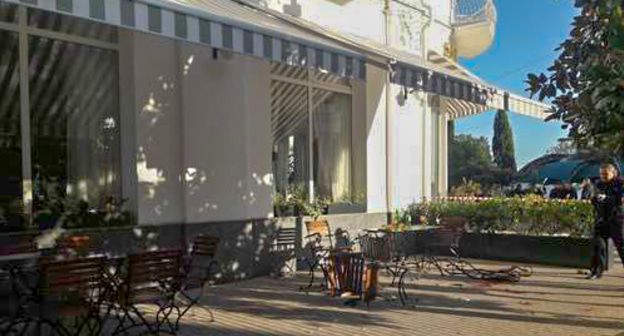 Кафе "Сан-Ремо" в Сухуме после нападения. Фото: Милиция Абхазии. https://www.facebook.com/MVD.Abkhazia/