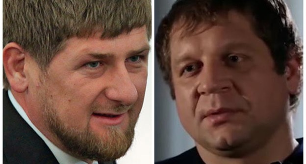 Коллаж Рамзан Кадыров (слева, REUTERS/Sergei Karpukhin) и Александр Емельяненко (справа, скриншот с видео MMAhttps://www.youtube.com/watch?v=kSUKKHnyA9k)