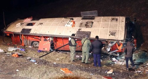 Авария автобуса «Москва - Тбилиси» 26.12.2019. Фото: Пресс-служба ГУ МЧС Липецкой области.
