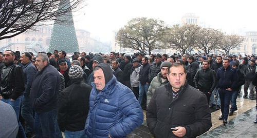 Участники акции протеста в Ереване. 20 января 2019 года. Фото Тиграна Петросяна для "Кавказского узла"