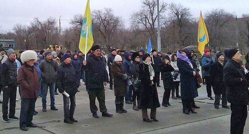 Акция протеста в Элисте. Фото Бадмы Бюрчиева для "Кавказского узла"