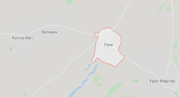 Село Гехи на карте. Скриншот Google Maps