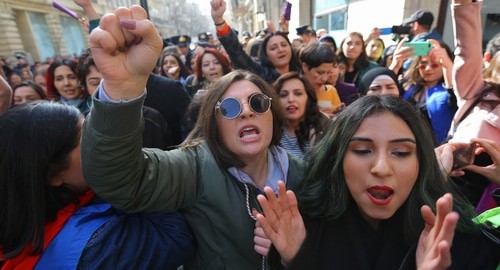 Акция феминисток в Баку. 8 марта 2020 года. Фото Азиза Каримова для "Кавказского узла".