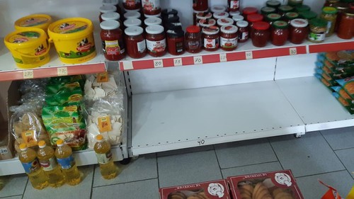 Полки в одном из магазинов Грозного. 20 марта 2020 года. Фото корреспондента "Кавказского узла"