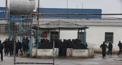 Заключенные в колонии в Азербайджане. Фото: https://www.meydan.tv/ru/article/acliq-eden-feallari-ayiraraq-basqa-muessiselere-kocurubler/