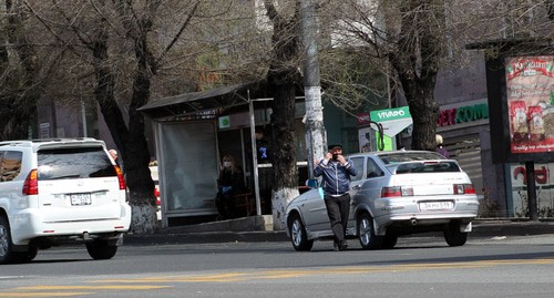 На улице Еревана во время карантина. Фото Тиграна Петросяна для "Кавказского узла"