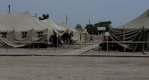Временный лагерь у селения Куллар. Скриншоты видео "Кавказского узла"