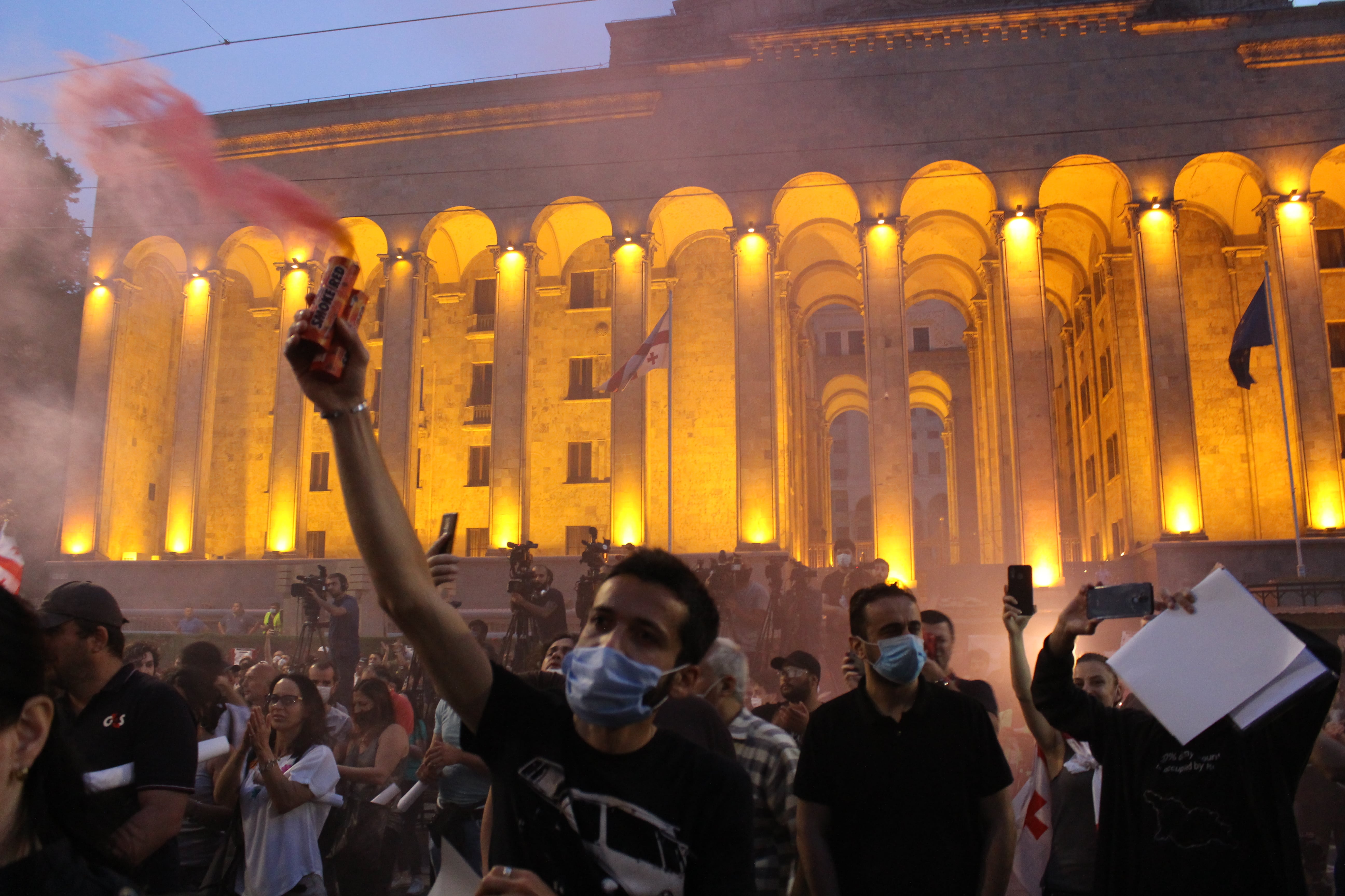 Окончание акции протеста в Тбилиси. 20 июня 2020 года. Фото Инны Кукуджановой для "Кавказского узла"