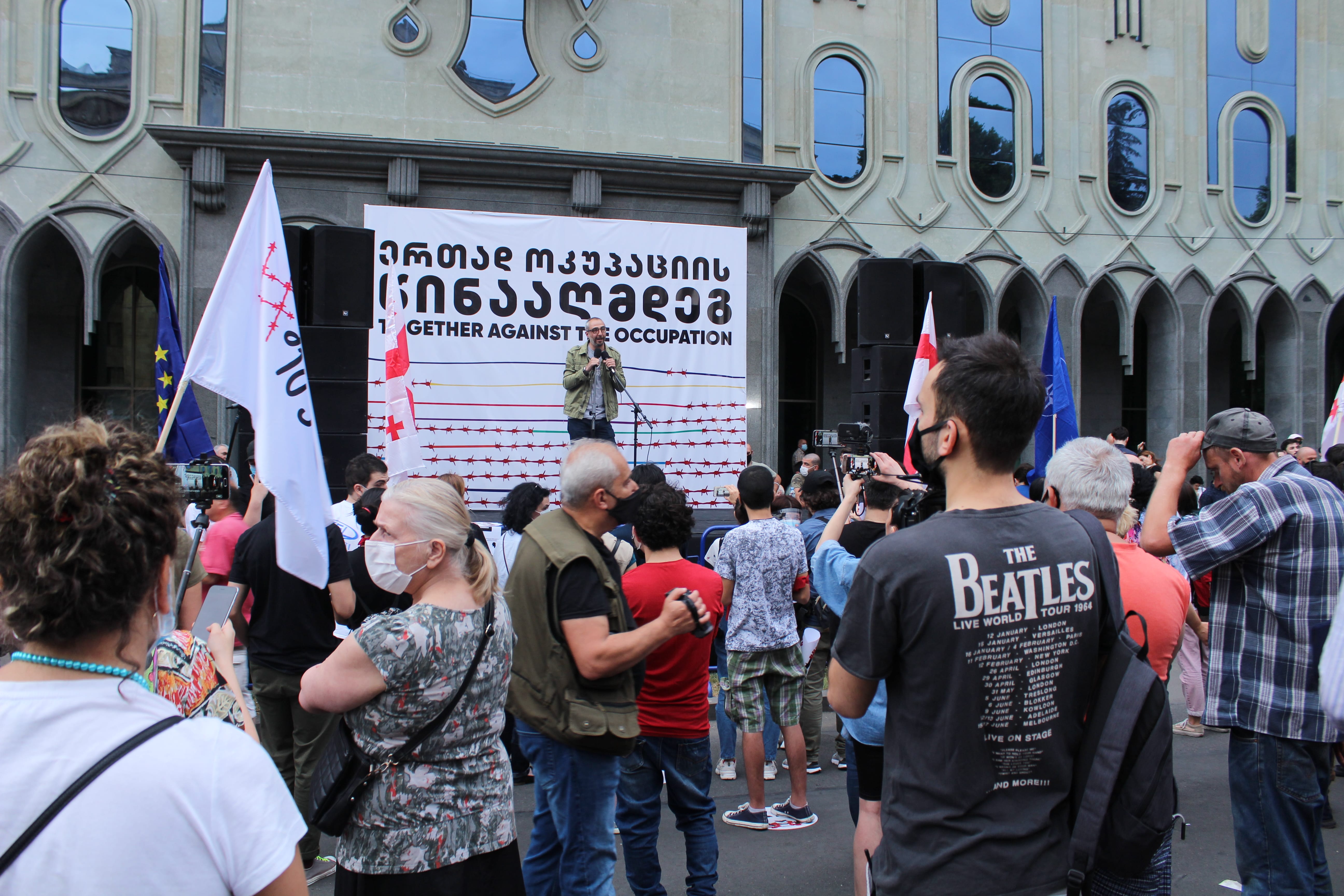 Выступление на акции протеста в Тбилиси. 20 июня 2020 года. Фото Инны Кукуджановой для "Кавказского узла"