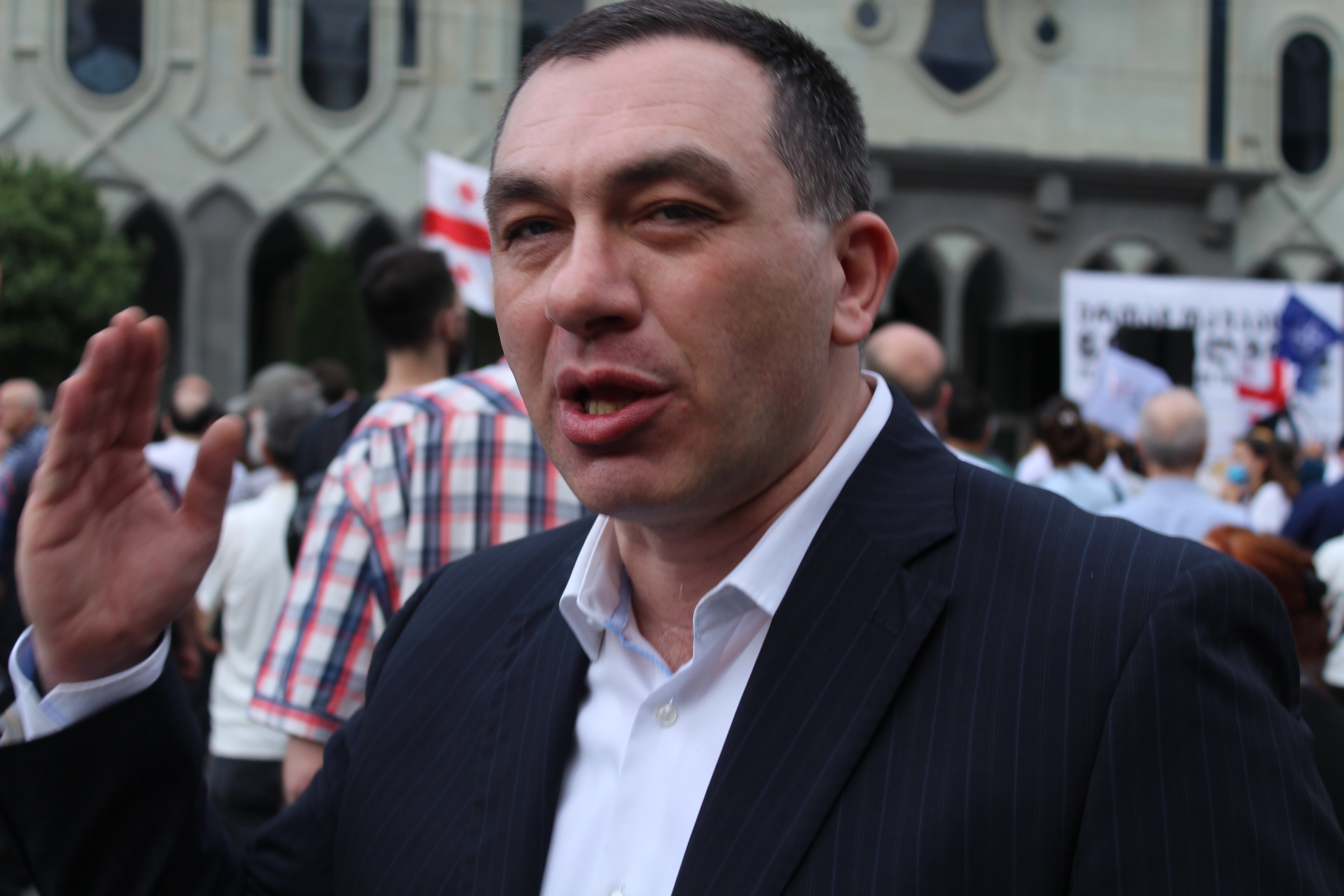 Георгий Бокерия на акции протеста в Тбилиси. 20 июня 2020 года. Фото Инны Кукуджановой для "Кавказского узла"