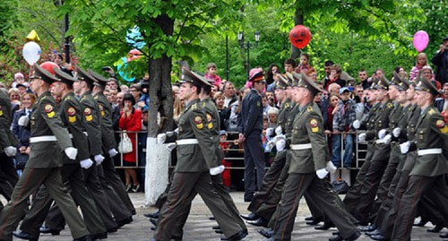 Парад в честь Победы в Краснодаре. Фото: пресс-служба МВД России