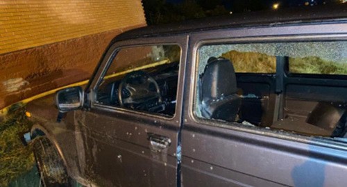 Автомобиль после обстрела. Фото: ingushetia.sledcom.ru
