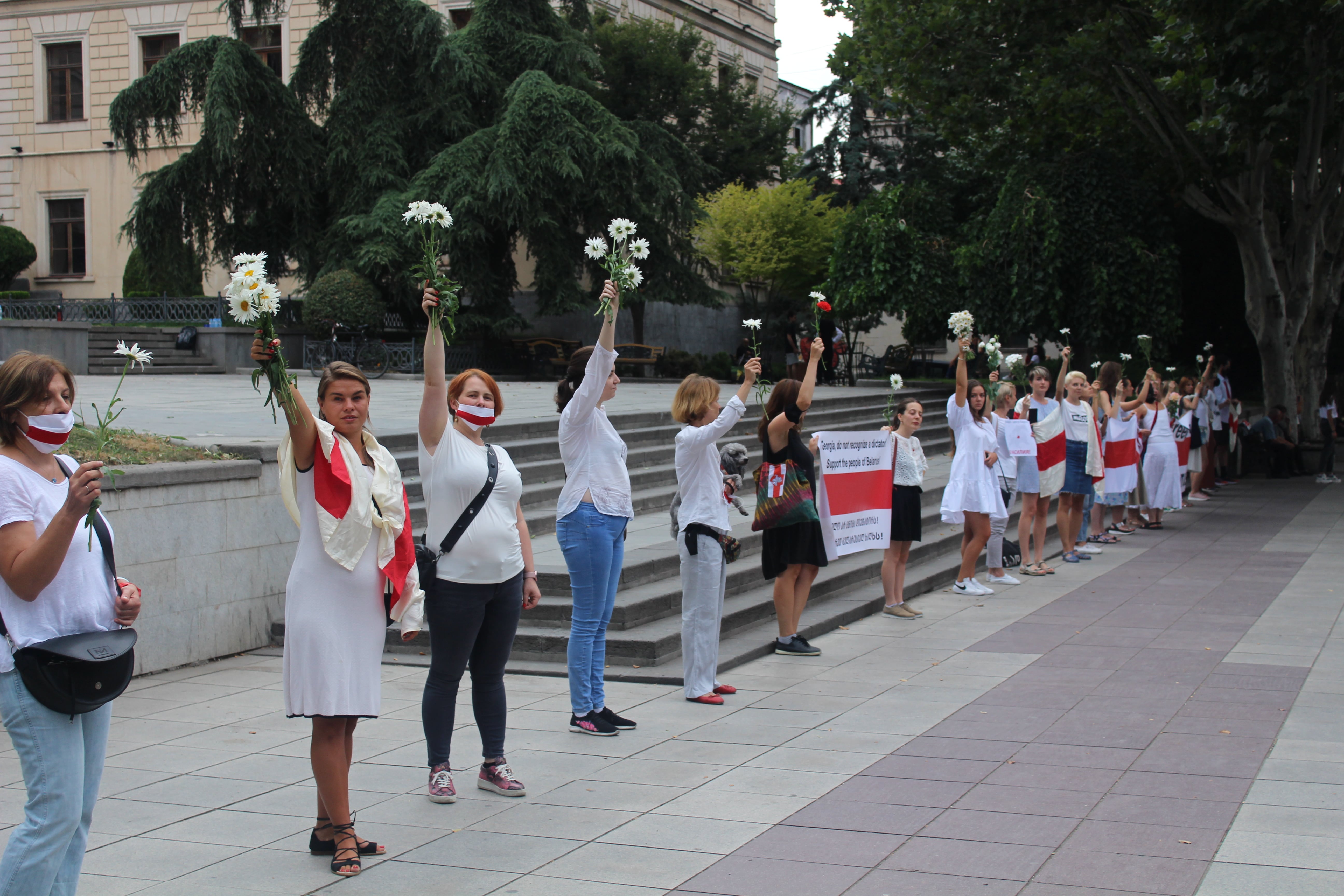 Акция солидарности с протестами в Белоруссии в Тбилиси 21 авуста 2020 года. Фото Инны Кукуджановой для "Кавказского узла"