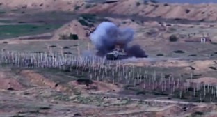 Боевые действия на линии соприкосновения в Нагорном Карабахе. Кадр видео пресс-службы МО Армении  https://mil.am/hy/news/8423