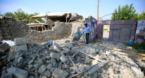 Разрушенный взрывом дом в  Азербайджане. Фото Азиза Каримова для "Кавказского узла"