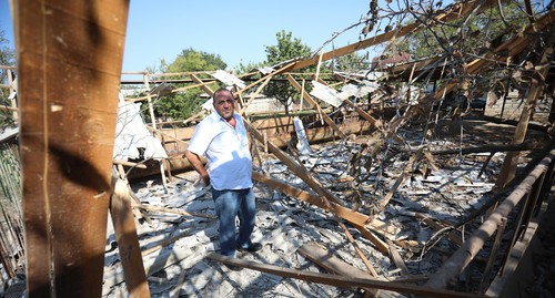 Разрушенный в результате обстрела дом в Агдаме, 19 октября 2020 года. Фото Азиза Каримова для "Кавказского узла"