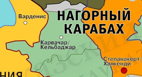 Карвачар(Кельбаджар) и Варденис на карте Карабаха. Фото "Кавказского узла". 