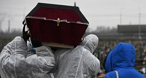 Похороны умершего от COVID-19.  Фото: REUTERS/Alexey Malgavko
