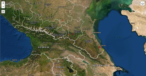 Карта землетрясений за 2-3 января 2021 года на Северном Кавказе. Скриншот со страницы на сайте Европейско-Средиземноморского сейсмологического центра. https://www.emsc-csem.org/Earthquake/Map/gmap.php